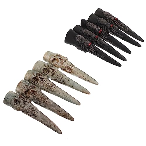 ifundom 10 Stück Hexennagel-Set Zombie-Fingernägel Hexennägel Vampir Fingerpuppe Maske Halloween schminke Halloween Make up kunstnägel Zombie-Nagelabdeckungen gruselige Hexenfinger Plastik von ifundom