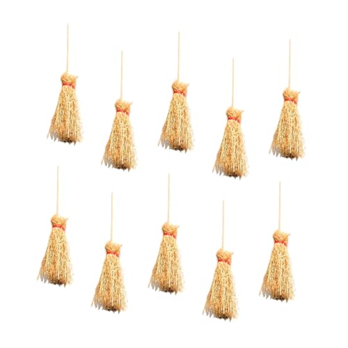 ifundom 10-teiliges Mini-Besen-Spielzeug Für Jungen Und Mädchen Simuliertes Besenmodell Holzspielzeug Für Jungen Und Mädchen Desktop-Dekoration Foto-Requisiten-Set von ifundom