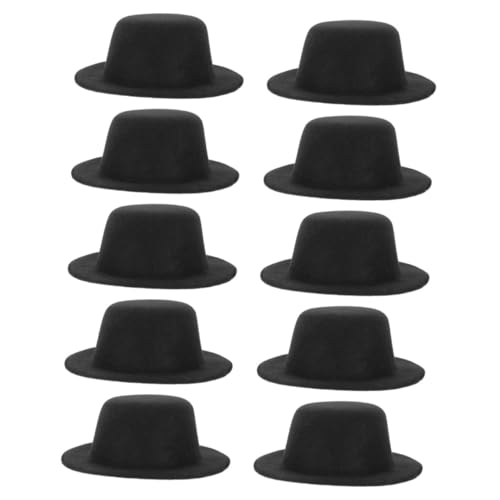 ifundom 10 Stück Mini-Filz-Topper Mini-Zylinder Mädchen Plüsch unser klein weihnachsmütze dekoration weihnachten multifunktionale Miniaturhüte entzückende Miniaturhüte Gezogenes Tuch Black von ifundom
