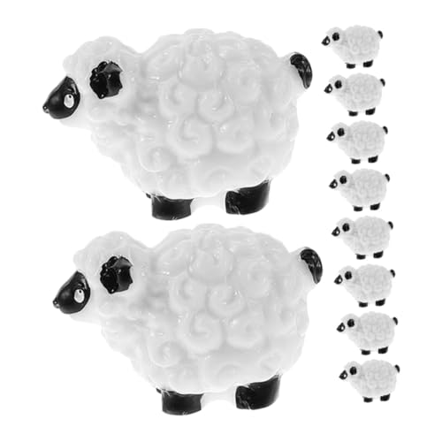 ifundom Miniatur Schaf Figuren Schaf Deko Mini Schaf Figuren Resin Tier Deko Für Miniatur Garten Landschaftsdeko Pott Arrangements Schafe Für Garten Und Zuhause Kleine Schafstatuen von ifundom