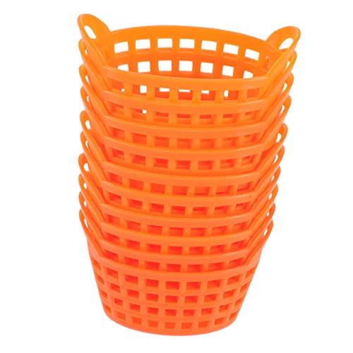 ifundom 10 Stück Mini-Korb Weidenkörbe Aufbewahrungskorb Weidenkorb Würfel Speichern Kleiner Korb Wäschekorb Körbe Zur Aufbewahrung Faltbar Mini-basteldekore Orange Plastik von ifundom