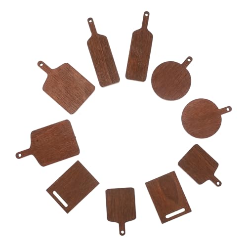 ifundom 10 Stück Mini-Schneidebrettmodell Mini-Essen Miniatur Bretter kleines Schneidebrett DIY-Board hühner kinderknallzeug Puppenhaus-Küche Küchengeräte Holz Light Brown von ifundom