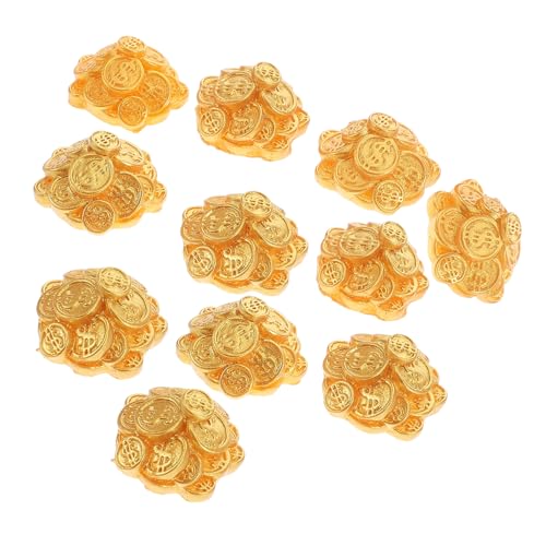 ifundom 10stücke Teiliges Miniatur Goldmünzen Kreative Dekoration Für Puppenhäuser Mikro-landschaften Und Piraten-themenpartys Neujahrs Und Feiertagsdeko von ifundom