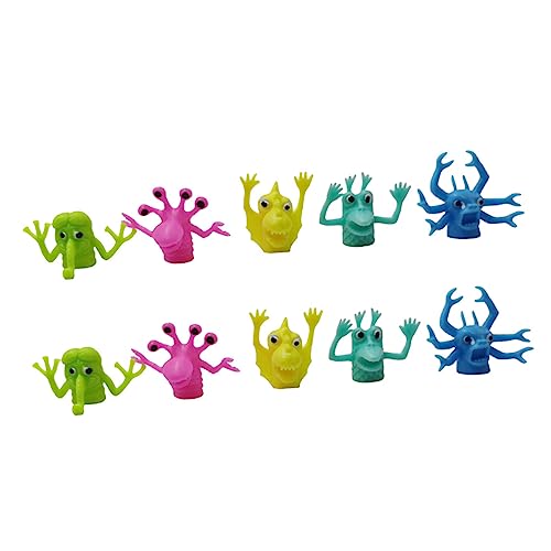 ifundom 10 Stück Monster Farbige Bestien Puppen Gruselige Alien Spielzeuge Fingerkreatur Fingerabdeckung Spielzeugfinger Alien Fingerpuppe Mini Fingerspielzeug von ifundom