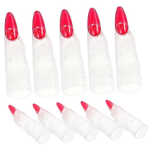 ifundom 10 Stück Nagelkunstaufkleber glühen Bausatz Nägel aufdrücken Polieren Zubehör Halloween nägel Halloween Nails fingernägel Halloween Cosplay falsche Finger Hexenfinger Plastik von ifundom