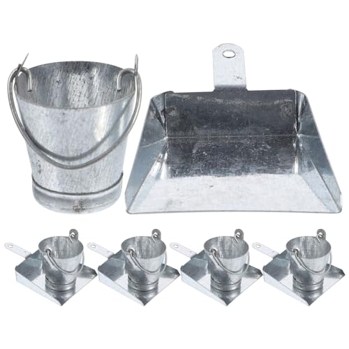 ifundom 10 Stück Puppenhaus-Mini-Eimer mikrolandschaft House Decoration Handgemacht Hausdekoration Miniatur-Gartenspielzeug Miniaturhausverzierung Miniaturdekor galvanisiertes Eisen Silver von ifundom