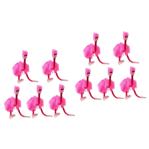 10 Stück Schnur hawaiianische Partydekorationen hängende Flamingoverzierung scrump plüsch Hühnerspielzeug Plüschtier Puppen Kinderspielzeug Strauß Marionette Draht ziehen Hölzern von ifundom