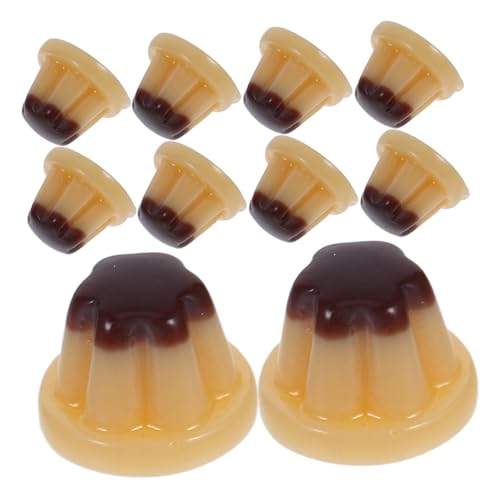 ifundom 10 Stück Simulationspudding Realistische Pudding Modelle Pudding DIY Miniatur-Backspielzeug für die Küche Miniaturessen für Puppenhaus Plastik von ifundom