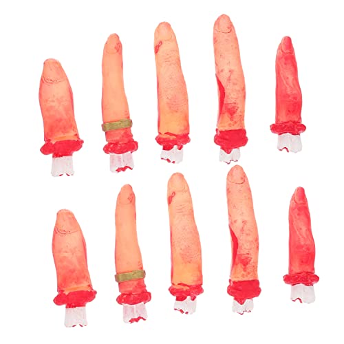 ifundom 10 Stück Teiliges Halloween Deko Simulation Abgetrennter Finger Leicht Tragbar Gruselige Requisite für Haunted House Geisterhaus Halloween Party und Bühnenshows von ifundom