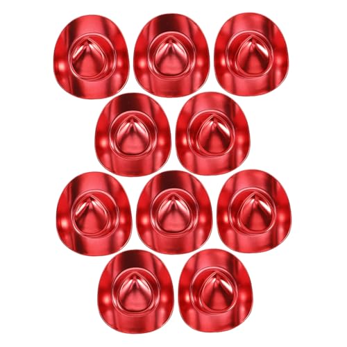 ifundom 10 Stück Teiliges Mini Cowboy Hüte Leichte Stabile Miniatur Hüte zur Puppendekoration Modisch und Vielseitig für Partys Hochzeiten und DIY Bastelprojekte Orange Holografisch von ifundom