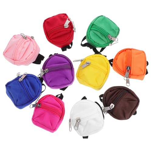 ifundom 10 Stück Teiliges Mini Rucksack für Puppen mit Reißverschluss Interaktive Puppenzubehör Taschen für Kreatives Rollenspiel und Vielseitige Nutzung für Verschiedene Puppenarten von ifundom