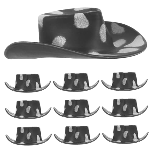 ifundom 10 Stück Teiliges Mini Western Cowboy Cowgirl Hüte Niedliche Miniatur Hüte aus Stabilem Material Leicht für Puppenkostüme DIY Bastelprojekte Partydekorationen und Puppenhaus von ifundom