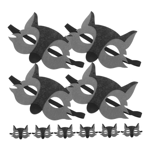 ifundom 10 Stück Teiliges Wolf Masken aus Filz Halbgesichtige Tiermasken für Halloween Karneval Theater und Kostümpartys Leichte Farbenfrohe Verkleidung für Kinderveranstaltungen und von ifundom