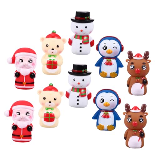 ifundom 10 Stück Weihnachtsfingerpuppe weihnachtsgeschenkideen für Weihnachtliche Geschenkideen für Handpuppen zum Thema Weihnachten Fingerpuppen für PVC von ifundom