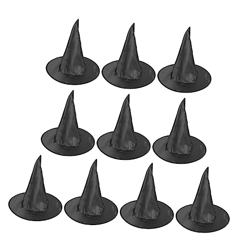 ifundom 10 Stück Zaubererhut Party-hexenhut Hexenhüte Masse Hexenhut-baumspitze Halloween-hexenmütze Halloween Kostüm Hexenhüte Halloween -ornamente Im Freien Hexenkostüm Stoff Black von ifundom
