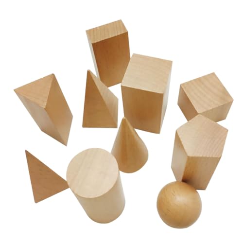 ifundom 10 Stücke 3D Geometrie Bausteine ​​Kombination Lehrmittel Bildung Intelligenz Gelb Holz von ifundom