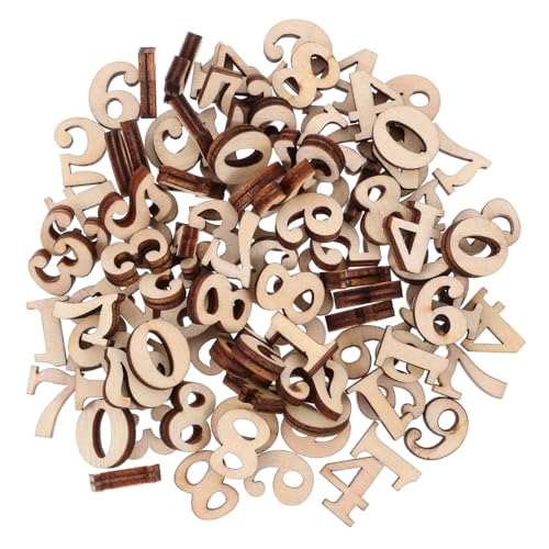 ifundom 100 Stück Craft handwerkskunst bastel Materialien Unbemalte Holzstücke Holzornamente hölzerne Leere Ausschnitte Holzleerausschnitte unvollendete Holzausschnitte Bastelbriefe von ifundom