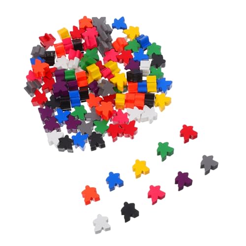 ifundom 100 Stück Farbige Schachfiguren Aus Holz Holzschach Meeples Mini Menschenfiguren Zähl Meeples Spielmarken Familienschachzubehör Holzspielfiguren Brettspiel Kleine von ifundom