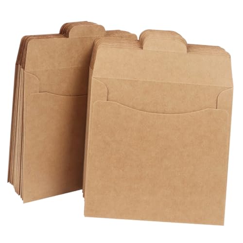 ifundom 100 Stücke Cd Lagerung Kraft Papier Cd Hüllen Disc Papier Einkaufstüten Für Media Lagerung von ifundom