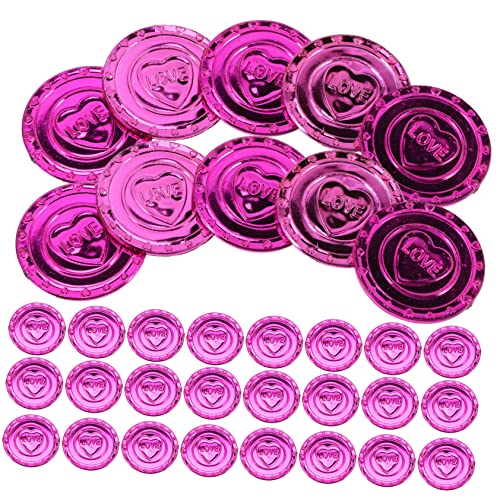ifundom 100 Stück Liebesmünze Zum Valentinstag Piratenspielzeug Valentinstag-Party Valentinstag Partyzubehör Schatz Der Piratenmünzen Piratenschmuck Spielmünzen Piratenschatz Plastik Rot von ifundom