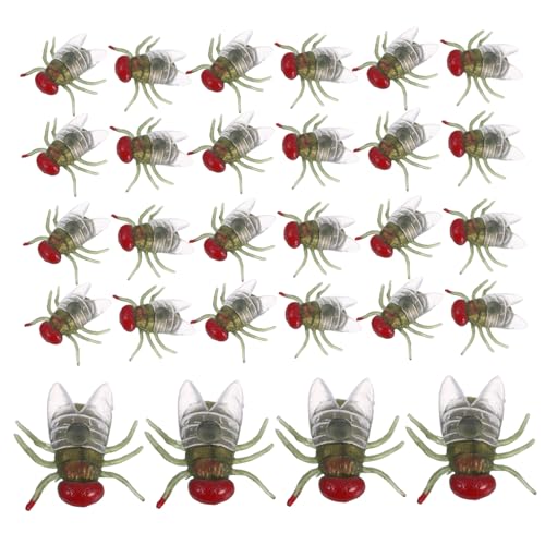 ifundom 100 Stück Realistische Simulation Fliegen aus Robustem Kunststoff Kleine Spielzeuginsekten Wiederverwendbare Halloween Deko und Scherzartikel für Gruselatmosphäre und April-scherze von ifundom