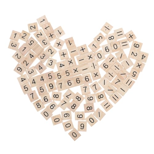 ifundom 100 Stück Teiliges Mini Holzplättchen Zahlen und Symbole zum Zählen und Basteln Interaktive Lernspielzeug für Mathefähigkeiten und Kreativität von ifundom