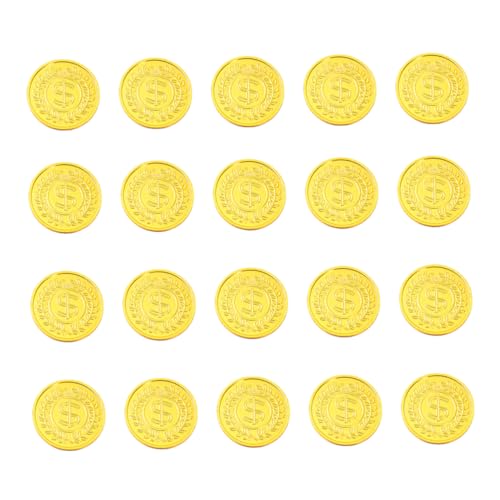 ifundom 100St Piraten-Goldmünzen Requisiten für Spielzeugspiele Token-Münzen benutzerdefinierte Münzen Spielen Halloween Party Spielzeuge Child Spielzeug mit Goldmünzen bilden Spielwährung von ifundom