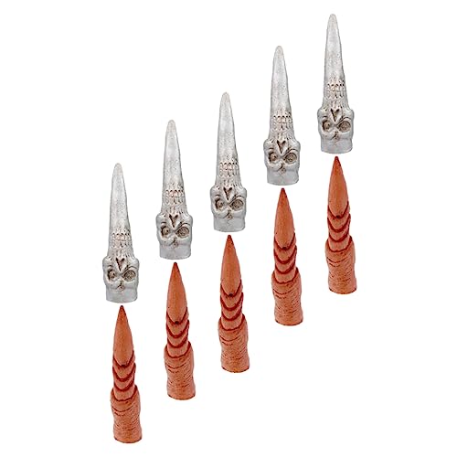 ifundom 10St Hexennagel-Set gefälscht Aufkleber Nagel Kunst Dekoration Kostüm Bausatz Halloween Kosmetik Halloween Horror deko -Fingerabdeckungen Halloween-Accessoires Emulsion von ifundom