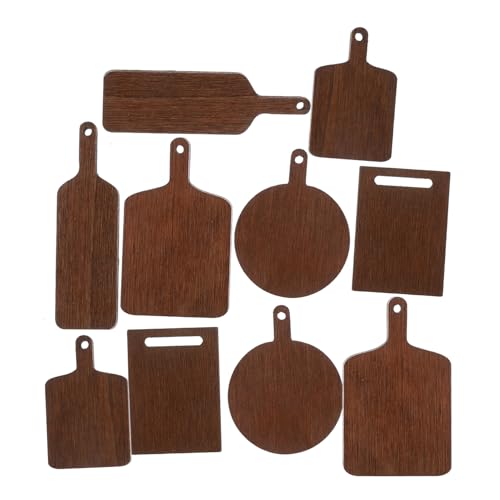 ifundom 10Stücke Mini Küchen Schneidebrett Teiliges Holz Schneidebrett Modell Für Puppenhaus Dekoratives Küchenspielzeug Für Kreative DIY Szenen Und Kinderaktivitäten von ifundom