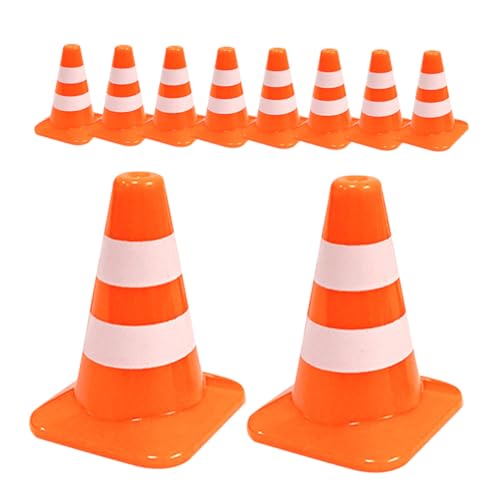 ifundom 10Stücke Mini Verkehrskegel Mikroskopische Sicherheitskegel für Lernspielzeug und DIY Dekoration für Mikrolandschaften und Foto Requisiten von ifundom