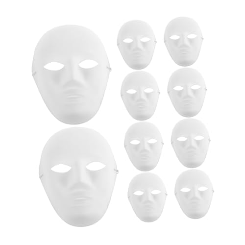 ifundom 10er Set DIY Vollgesichts Halloween Masken Zum Bemalen Leere Papiermasken Für Kostüme Karneval Partys Und Cosplay änner Perfekt Für Gruselige Anlässe von ifundom
