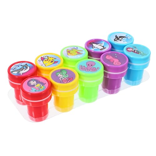 ifundom 10er Set Meerestier Stempel Für Selbstfärbende Cartoon Stempel Für Klassenraum Belohnungen Partytütenfüllungen Und Kreative Bastelprojekte von ifundom