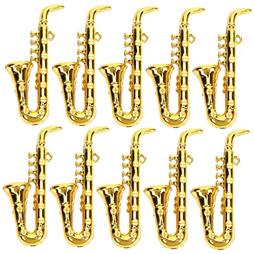 ifundom 10st Musikinstrumentenmodell Miniatur-Saxophon Mini-saxophonspielzeug Aus Kunststoff Gefälschte Trompete Mini-Saxophon-Dekoration DIY Kleines Musikinstrument Jesus Kind Plastik von ifundom