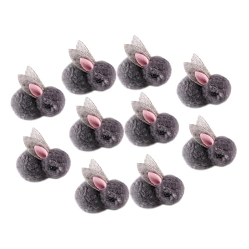ifundom 10st Plüsch Häschen Kaninchenpuppenspielzeug Osterhase Plüschhasenspielzeug Mini-Hasen-Puppe Plüschkaninchen Kaninchen-schlüsselanhänger Zum Aufhängen Weicher Kleiner Hase Grey von ifundom