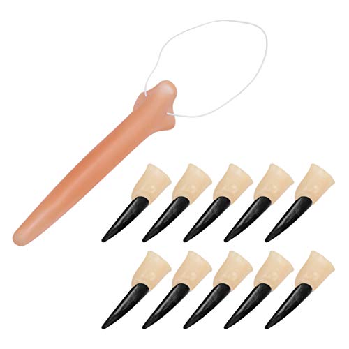 ifundom 11 Stück Halloween-Requisiten Halloween schminke Halloween Make up Halloween kostün halloweenkostüme Dekoration Party Fingernägel für Halloween Rollenspiel Hexennägel Gummi Black von ifundom