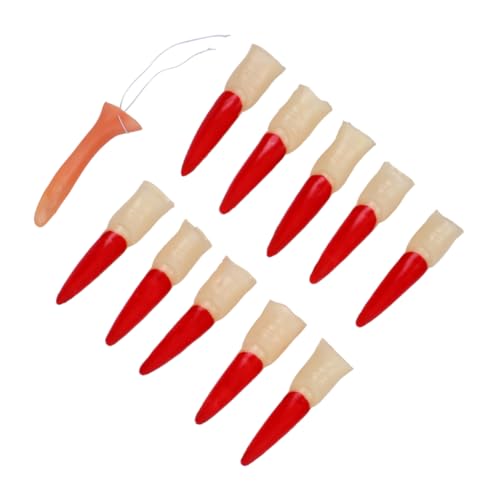ifundom 11 Stück Zubehör Halloween nägel Halloween Nails Halloween Clothes Halloween Decor zombib Nagel Halloween falsche Nase Hexen-Fingernägel gefälschte Fingernägel Hexennägel Gummi rot von ifundom