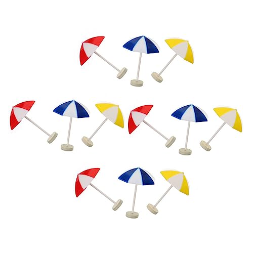 ifundom 12 Fantastische Miniatur Sonnenschirme Für Den Strand Spielzeug Puppenhaus Miniaturdekorationen Mini Regenschirm Spielzeug Puppenhaus Stranddekorationen Mini Strandschirme von ifundom