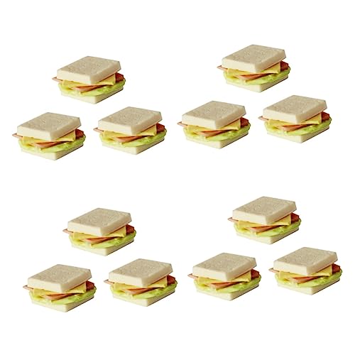 ifundom 12 STK Mini-Sandwiches Dekor Mini-Essen Mini-Lebensmittel Sandwiches Ornamente Mini-Sandwich-Modelle Harz Spielzeug Miniatur von ifundom