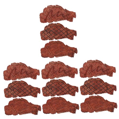 ifundom 12 STK Steak-Modell Simuliertes Steak Essensspielzeug Spielen Lebensechtes Fleischdekor Simuliertes Gekochtes Fleisch Künstliches Steak Vorgeben Kind PVC Gedenken von ifundom