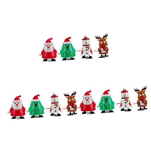 ifundom 12 STK Uhrwerk-Weihnachtspuppe weihnachtsspielzeug zum aufziehen Schneemannfiguren Party Spielzeug für Kinder kinderspielzeug Spielzeuge Haargummis Laufendes Spielzeug mit Uhrwerk von ifundom