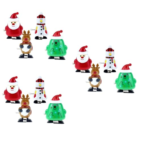 ifundom 12 STK weihnachtsaufziehspielzeug Spielzeuge Spielzeug zum Aufziehen Krippen-Weihnachtsschmuck Urlaubswickelspielzeug Haargummis Aufziehpuppen Uhrwerk Weihnachtsmann Elch Baby von ifundom