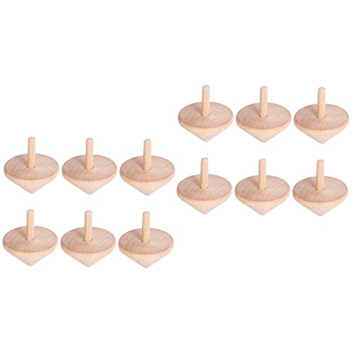 ifundom 12 Stck Teiliges Holz Kreiselspielzeug Drehbare Klassische Tops für Sicherer Naturholz Materialmix Einfach zu Bedienen für Kreative von ifundom