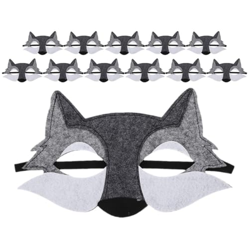 ifundom 12 Stück Halbe Wolfmaske aus Filz Halloween Tierkostüm Maske für Maskerade Party Accessoire und Cosplay Veranstaltungen von ifundom