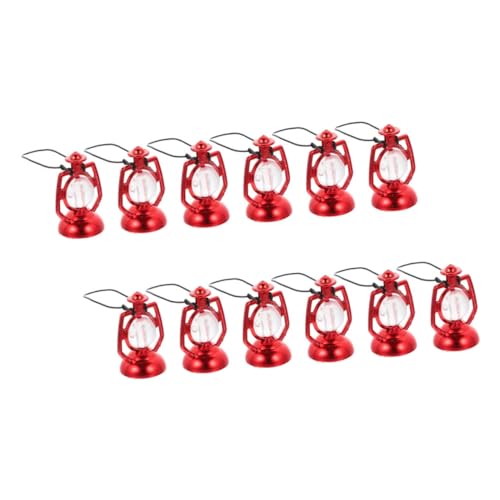 ifundom 12 Stück Kerosinlampen-Puppenhaus The Hallow Halloween mitgebsel die weihnac gepps Weihnachten mädchen Spender Mini Lampendekor Puppenlampendekoration Plastik rot von ifundom