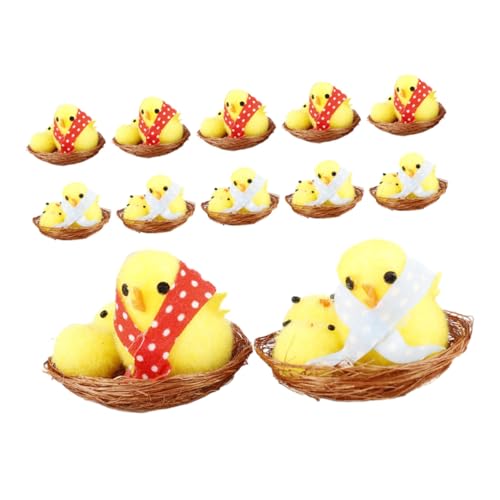 ifundom 12 Stück Osterhühner Dekoration Mini Huhn Kuscheltiere Osterspielzeug Für Jungen Und Mädchen Dekorationen Für Ostern von ifundom