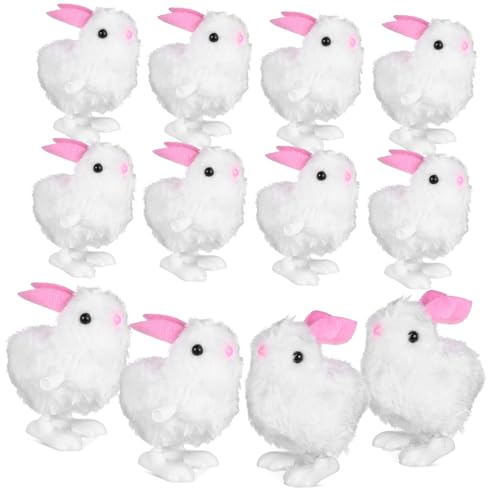ifundom 12 Stück Plüschtier Hüpfspielzeug Zum Aufziehen Kleiner Ausgestopfter Hase Plüschhasen Hasenspielzeug Aufziehen Geburtstag Springender Hase Kaninchenspielzeug Uhrwerk-hase Plastik von ifundom
