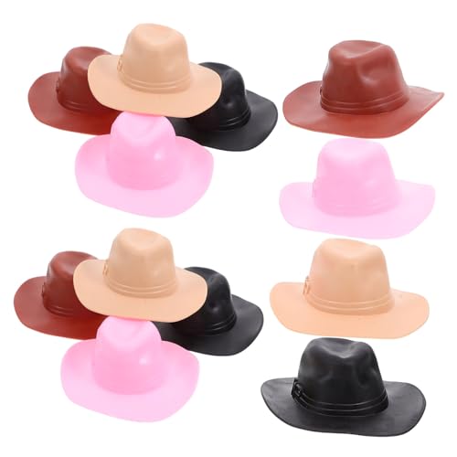 ifundom 12 Stück Puppenmütze Mini Cowboy Hut Hüte Kleiner Hut Winziger Hut Mini Hut Miniatur Hut Partydekoration Hut Für Puppen Hut Kuchendekorationen Miniatur Puppenhaus von ifundom