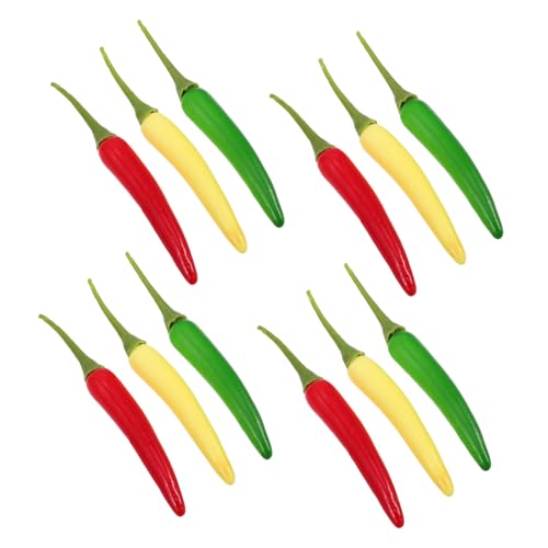 ifundom 12 Stück Realistische Gefälschte Chilischoten Modelle Künstliche Chilischoten Für Foto Requisiten Küchendekoration Und Lehrmittel Lebensechte Gemüsedekore von ifundom