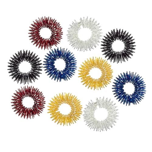 ifundom 12 Stück Teiliges Akupressur Finger Massage Ring aus Farben Silber Gold Schwarz Blau Rot zur Stressreduktion Durchblutungsförderung und Ermüdungsbekämpfung bei Fingern für ifundom 12 Stück Teiliges Akupressur Finger Massage Ring aus Farben Silber Gold Schwarz Blau Rot zur Stressreduktion Durchblutungsförderung und Ermüdungsbekämpfung bei Fingern für von ifundom