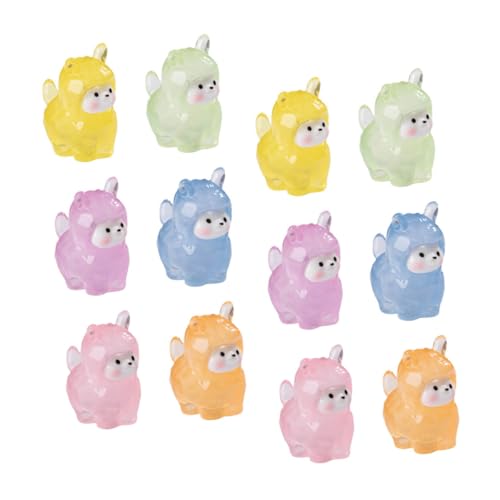ifundom 12 Stück Teiliges Leuchtende Mini Figuren aus Resin Nachtleuchtende Dekoration für Puppenhaus Garten und Büro Mikro Landschafts Accessoires in Bunten Farben von ifundom